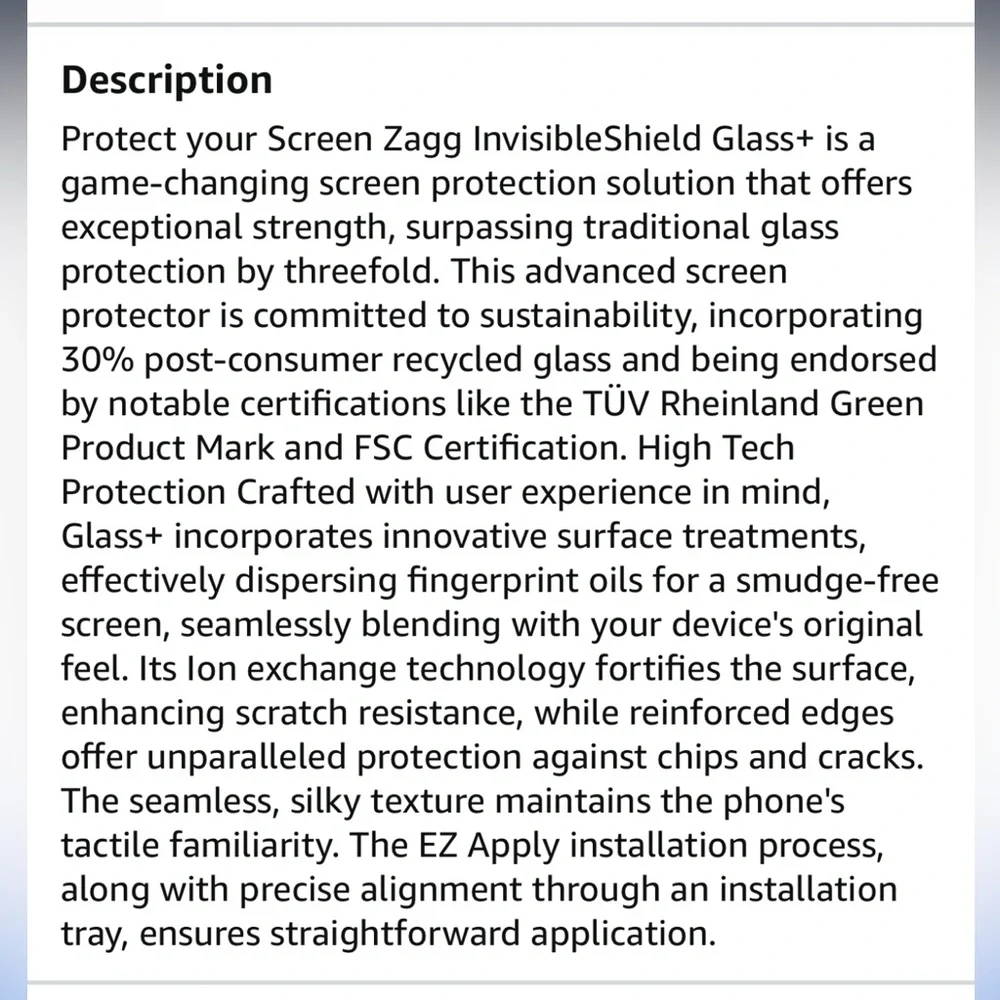 ZAGG Hybrid Glass InvisibleShield Scratch Resistant Screen Protector iPhone15Pro